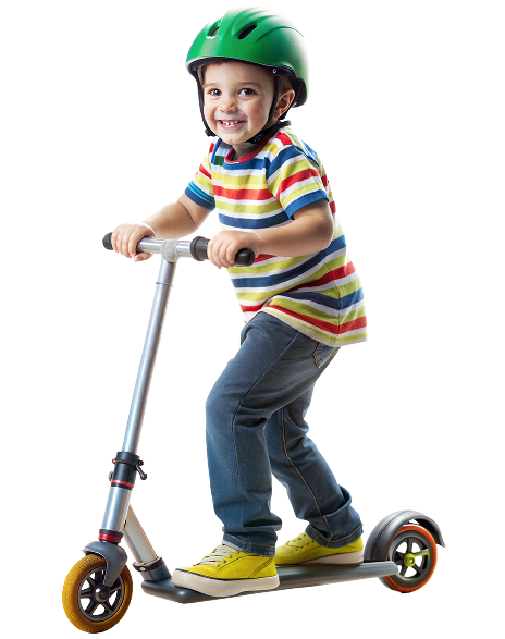 child on scooter