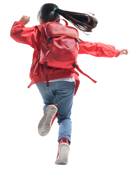 Child running to school