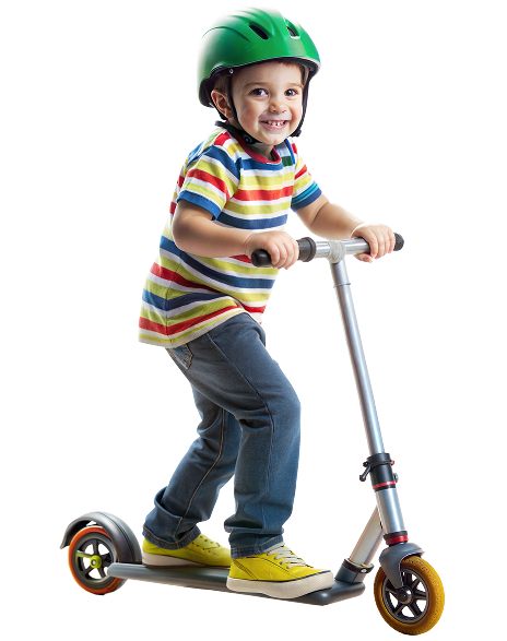 child on scooter